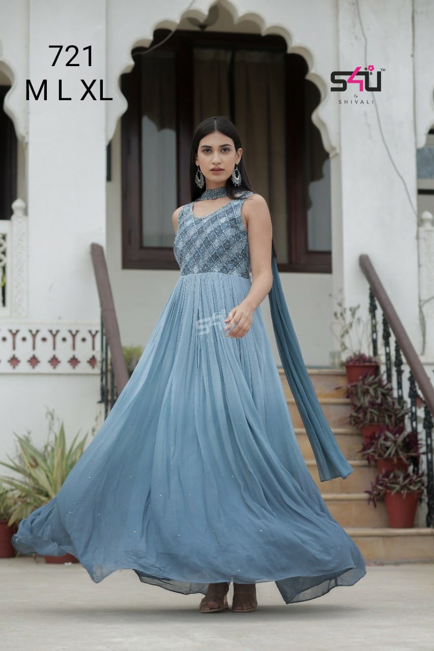 S4U 12-70 Fancy Indo Western Style Gown Latest Collection