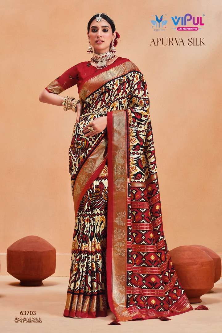 VIPUL FASHION PRESENTS JALSA VOL-5 ADORABLE PRINTED SAREE WITH BORDER  WHOLESALER AND EXPORTER IN SURAT