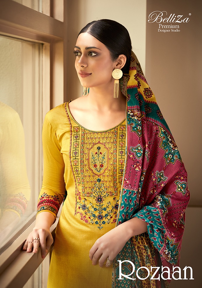 Belliza Designer Studio Zulfat Riyana Pashmina Silk with Winter Special  suits collection at best rate