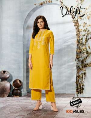100 miles delight kurti with combo bottom 0