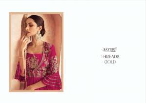 Sayuri Designer Threads Gold Readymade Amazing Long Gown With Designer Shrug