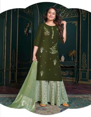 Vol-3 Party Wear Kurtis With Sharara And Dupatta Collection
