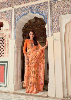 Swastik Georgette Printed Sarees Catalog