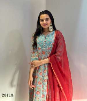 REGAL LOOK KURTI WITH PANT AND DUPATTA SIZE SET