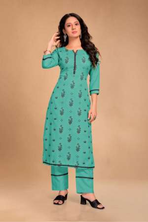 TO 009 COTTON EXCLUSIVE PRINT KURTI WITH BOTTOM SIZE SET