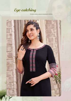 Wooglee Presents Salonee Vol-4 Heavy Rayon Fancy Daily Wear Kurtis