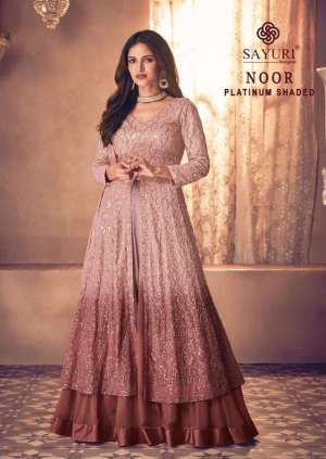 Noor Platinum Shaded Real Georgette Exclusice Designer  