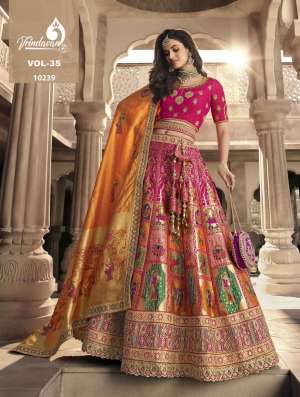 Vol-35 Banarasi Silk Bridal Exclusive Wedding Lahenga Choli