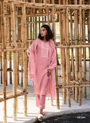 FOUR BUTTONS AMBAR 2 LINEN COTTON ATTRCTIVE LOOK TOP BOTTOM WITH DUPATTA 