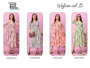 BLUE HILLS WESTERN VOL 35 RAYON STYLISH LOOK KURTI