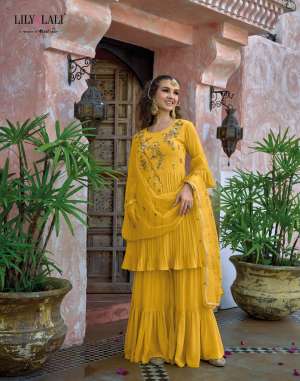 Presents Mehrama Georgette Fancy Sharara Salwar Suits