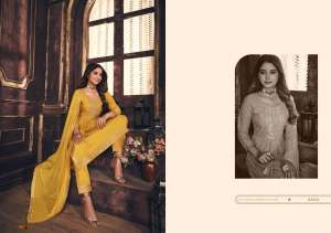 Presents Mahima Designer Fancy Nayra Cut Kurti With Pant And Dupatta