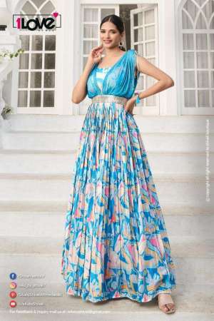 Vol-3 Designer Partywear Digital Printed Gown