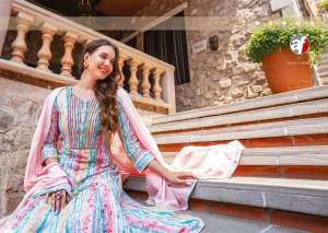 Zara Vol-3 Fantastic Print Kurti With Pant And Dupatta