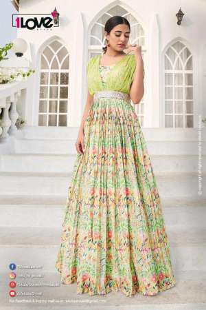 Vol-3 Designer Partywear Digital Printed Gown