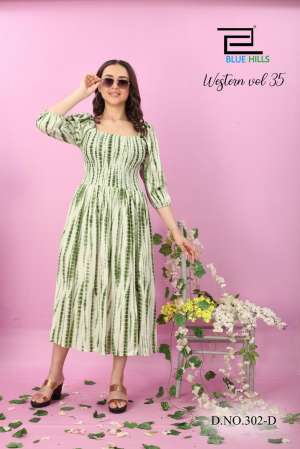 BLUE HILLS WESTERN VOL 35 RAYON STYLISH LOOK KURTI