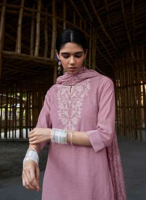 FOUR BUTTONS AMBAR 2 LINEN COTTON ATTRCTIVE LOOK TOP BOTTOM WITH DUPATTA 