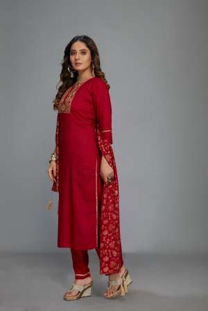 RAYON ELEGANT LOOK KURTI DUPATTA WITH BOTTOM SIZE SET