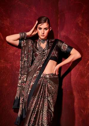AJRAKH SATIN SAREE