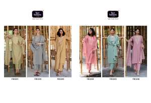 FOUR BUTTONS AMBAR 2 LINEN COTTON ATTRCTIVE LOOK TOP BOTTOM WITH DUPATTA 