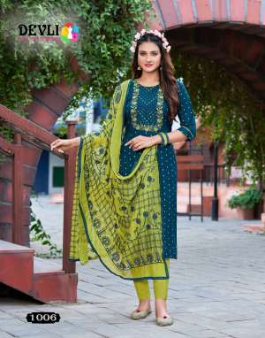 DEVLI DEVLI VOL 1 RAYON INNOVATIVE LOOK TOP BOTTOM WITH DUPATTA CATALOG