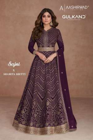 Presents Sajni By Shamita Shetty Designer Anarkali Salwar Suits