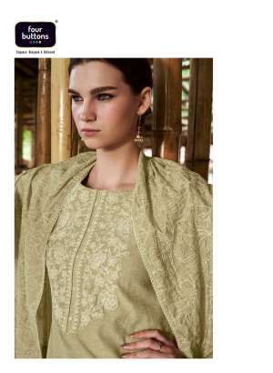 FOUR BUTTONS AMBAR 2 LINEN COTTON ATTRCTIVE LOOK TOP BOTTOM WITH DUPATTA 