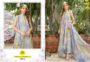 SHREE FABS M PRINT SPRING SUMMER 23 VOL 3 COTTON INNOVATIVE LOOK SALWAR SUIT WITH SHIFFON DUPATTA 