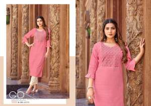 Kalaroop Presents Vanessa Pure Liva Neck Work Kurtis