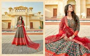 Virasat Presents Padmasundari Readymade Patola Printed Long Gown With Dupatta 