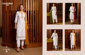100 MILES CHANDRIKA COTTON CATCHY LOOK KURTI PANT WITH DUPATTA 