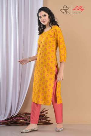 LILLY STYLE OF INDIA MEENA 5 KURTI WITH PENT SIZE SET 