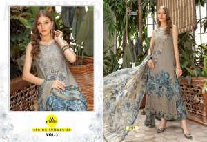 SHREE FABS M PRINT SPRING SUMMER 23 VOL 3 COTTON INNOVATIVE LOOK SALWAR SUIT WITH SHIFFON DUPATTA 