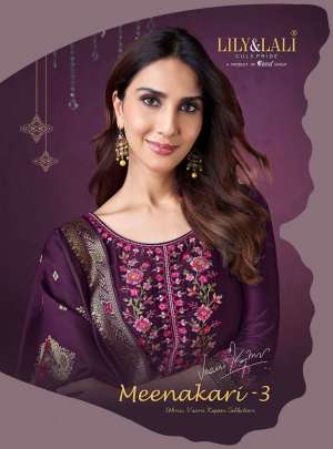 LILY & LALI PRESENTS MEENAKARI VOL-3 DESIGNER PARTY WEAR READYMADE SALWAR SUITS CATALOG 