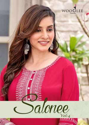 Wooglee Presents Salonee Vol-4 Heavy Rayon Fancy Daily Wear Kurtis