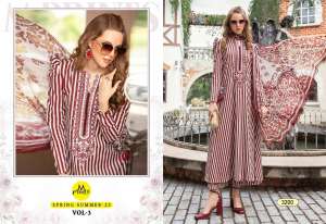 SHREE FABS M PRINT SPRING SUMMER 23 VOL 3 COTTON INNOVATIVE LOOK SALWAR SUIT WITH SHIFFON DUPATTA 