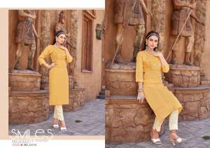 Kalaroop Presents Vanessa Pure Liva Neck Work Kurtis