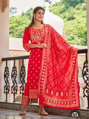 RAYON KURTI WITH PANT AND DUPATTA CATALOG