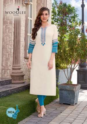 Wooglee Presents Salonee Vol-4 Heavy Rayon Fancy Daily Wear Kurtis