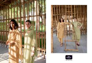 FOUR BUTTONS AMBAR 2 LINEN COTTON ATTRCTIVE LOOK TOP BOTTOM WITH DUPATTA 