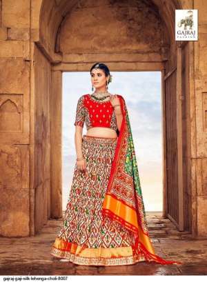 GAJRAJ GAJI SILK LEHENGA CHOLI 8007