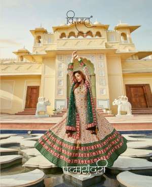 Virasat Presents Padmasundari Readymade Patola Printed Long Gown With Dupatta 