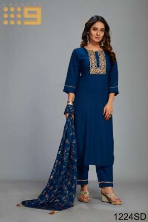 RAYON ELEGANT LOOK KURTI DUPATTA WITH BOTTOM SIZE SET
