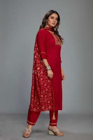 RAYON ELEGANT LOOK KURTI DUPATTA WITH BOTTOM SIZE SET