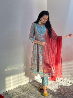 REGAL LOOK KURTI WITH PANT AND DUPATTA SIZE SET