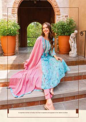 Zara Vol-3 Fantastic Print Kurti With Pant And Dupatta