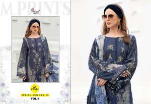 SHREE FABS M PRINT SPRING SUMMER 23 VOL 3 COTTON INNOVATIVE LOOK SALWAR SUIT WITH SHIFFON DUPATTA 