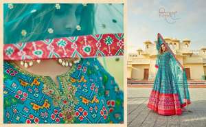 Virasat Presents Padmasundari Readymade Patola Printed Long Gown With Dupatta 