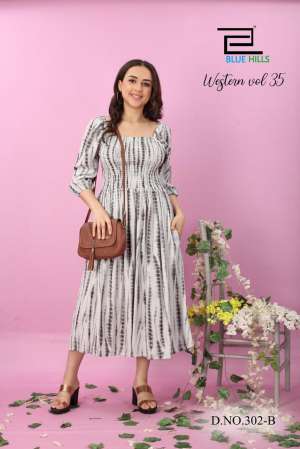 BLUE HILLS WESTERN VOL 35 RAYON STYLISH LOOK KURTI