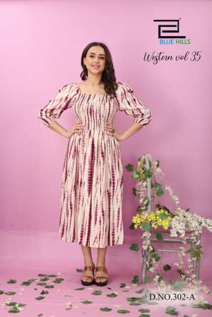 BLUE HILLS WESTERN VOL 35 RAYON STYLISH LOOK KURTI